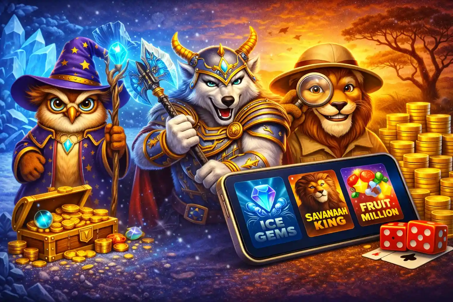 Casino Mobile App Mobile casino app with fantasy characters and featured slot games